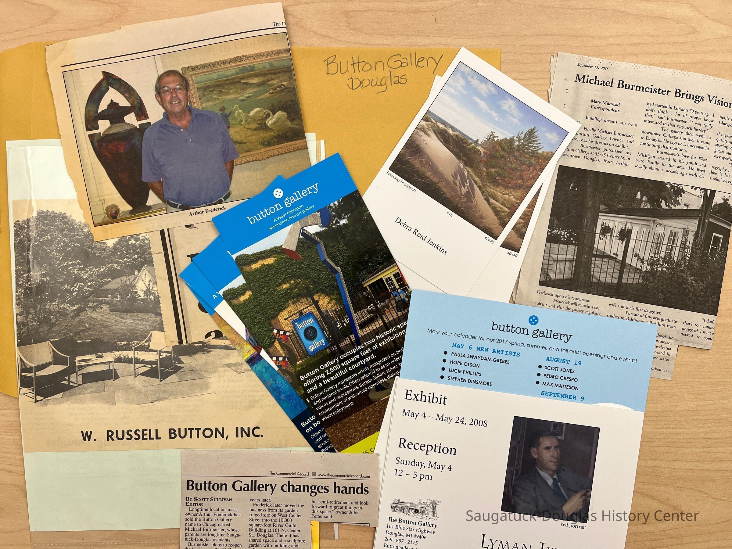 An example of contents of the Button Gallery envelope