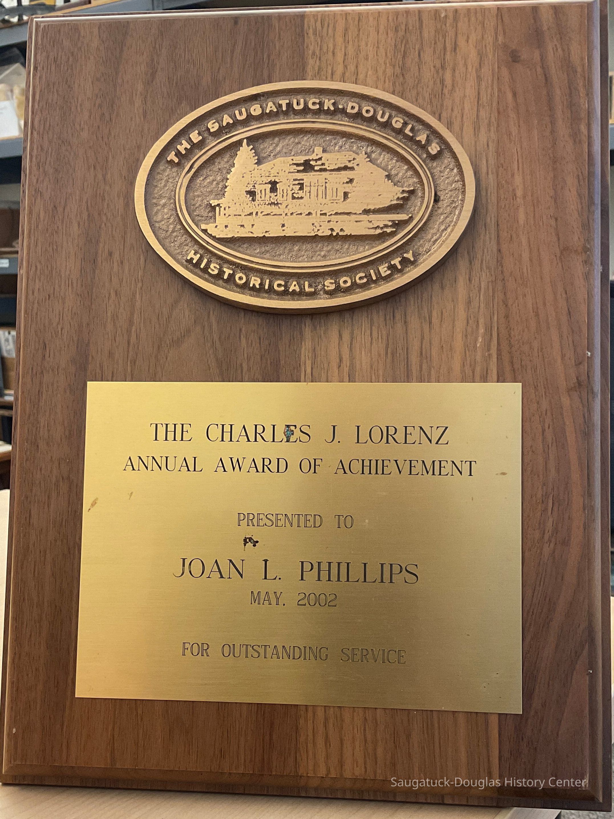          Charles Lorenz Award 2002 plaque picture number 1
   