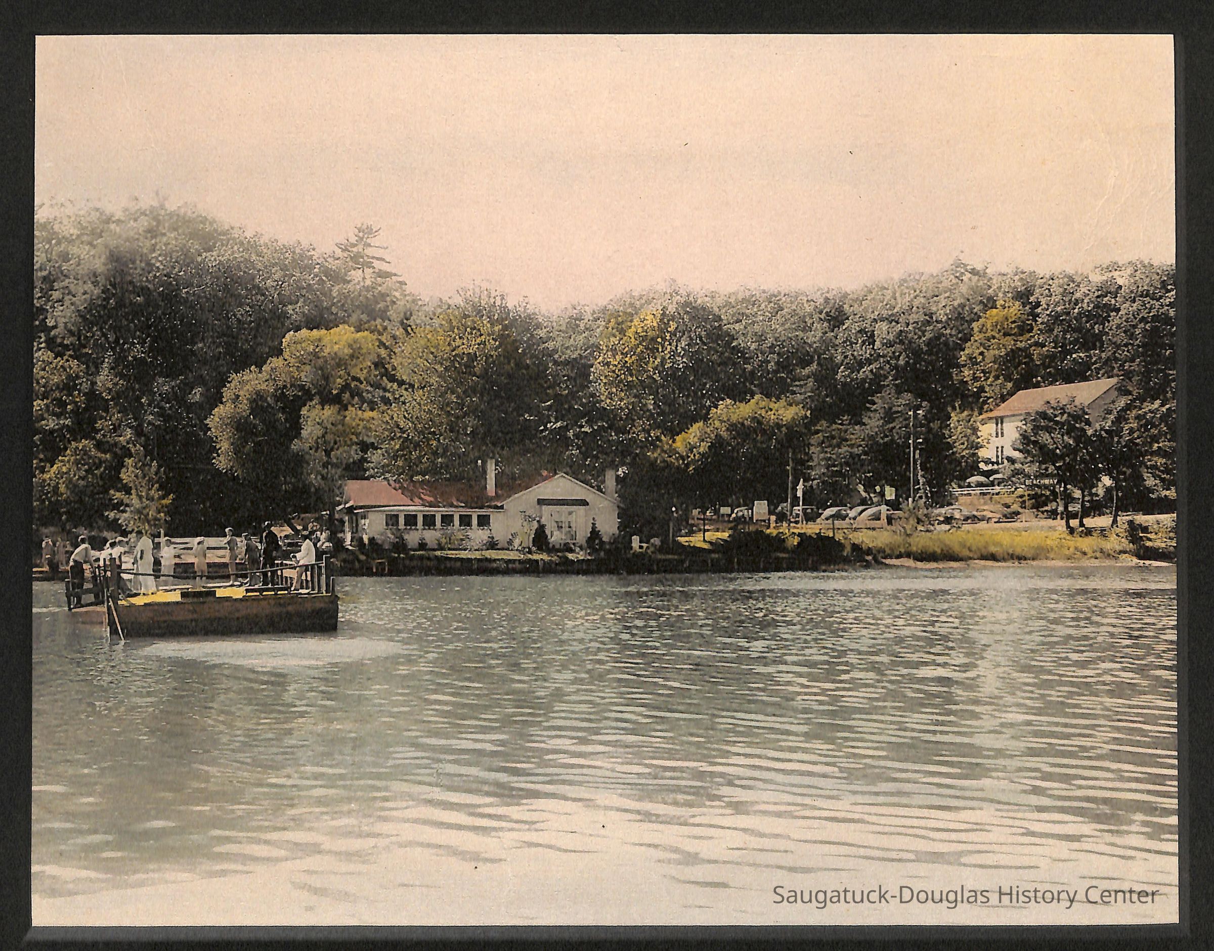          Colorized photograph of the chain ferry
   