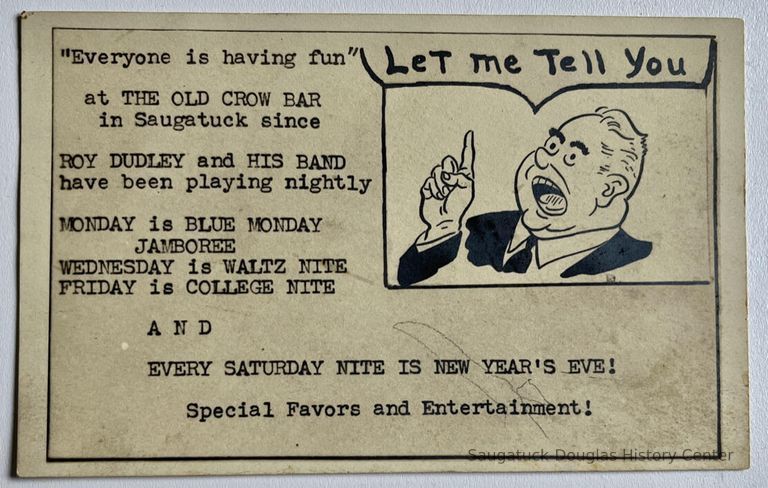          Old Crow Bar advertising postcard picture number 1
   