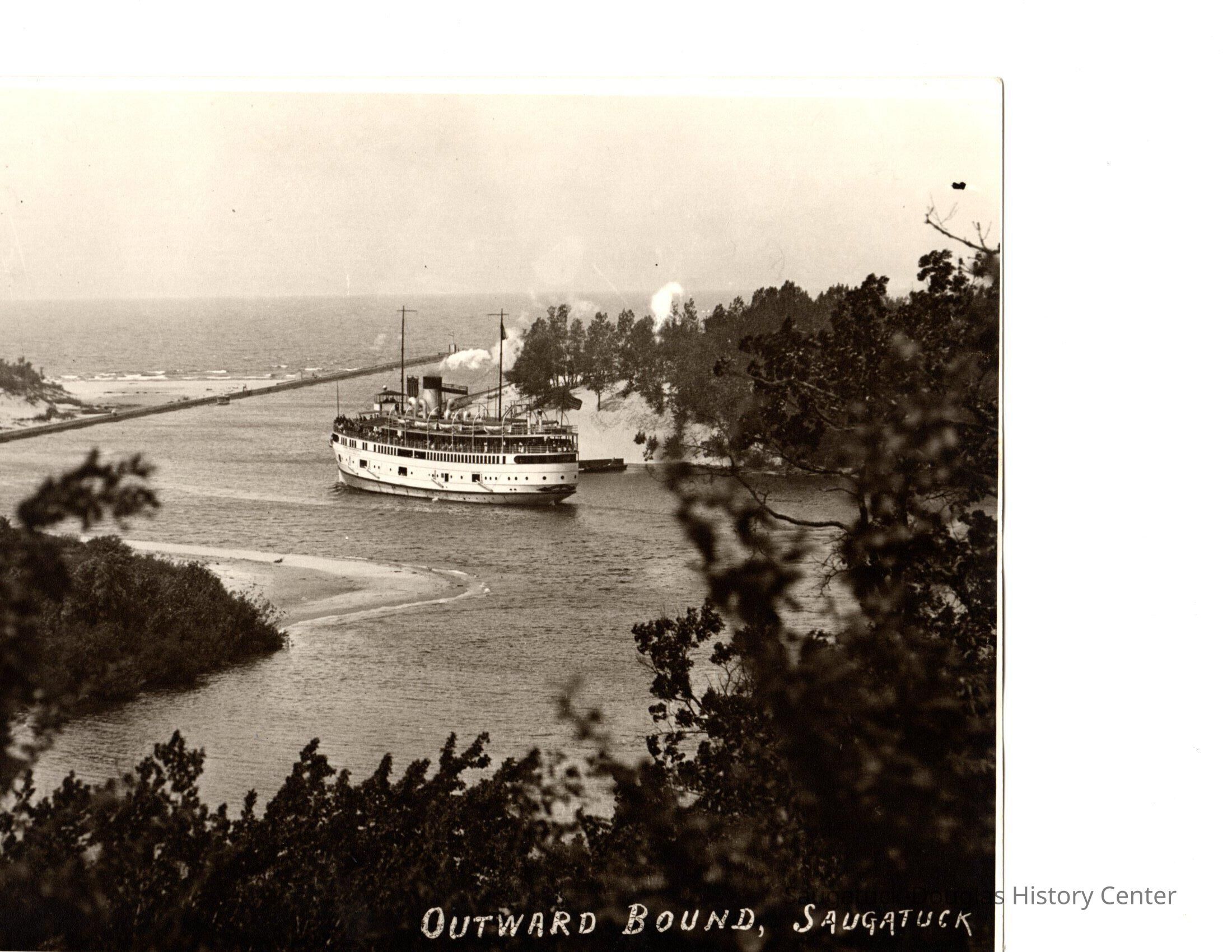          Ship going out of harbor
   