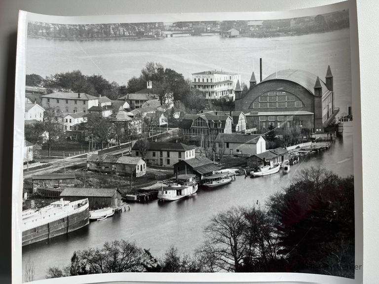          Mt. Baldhead view of riverfront ships picture number 1
   