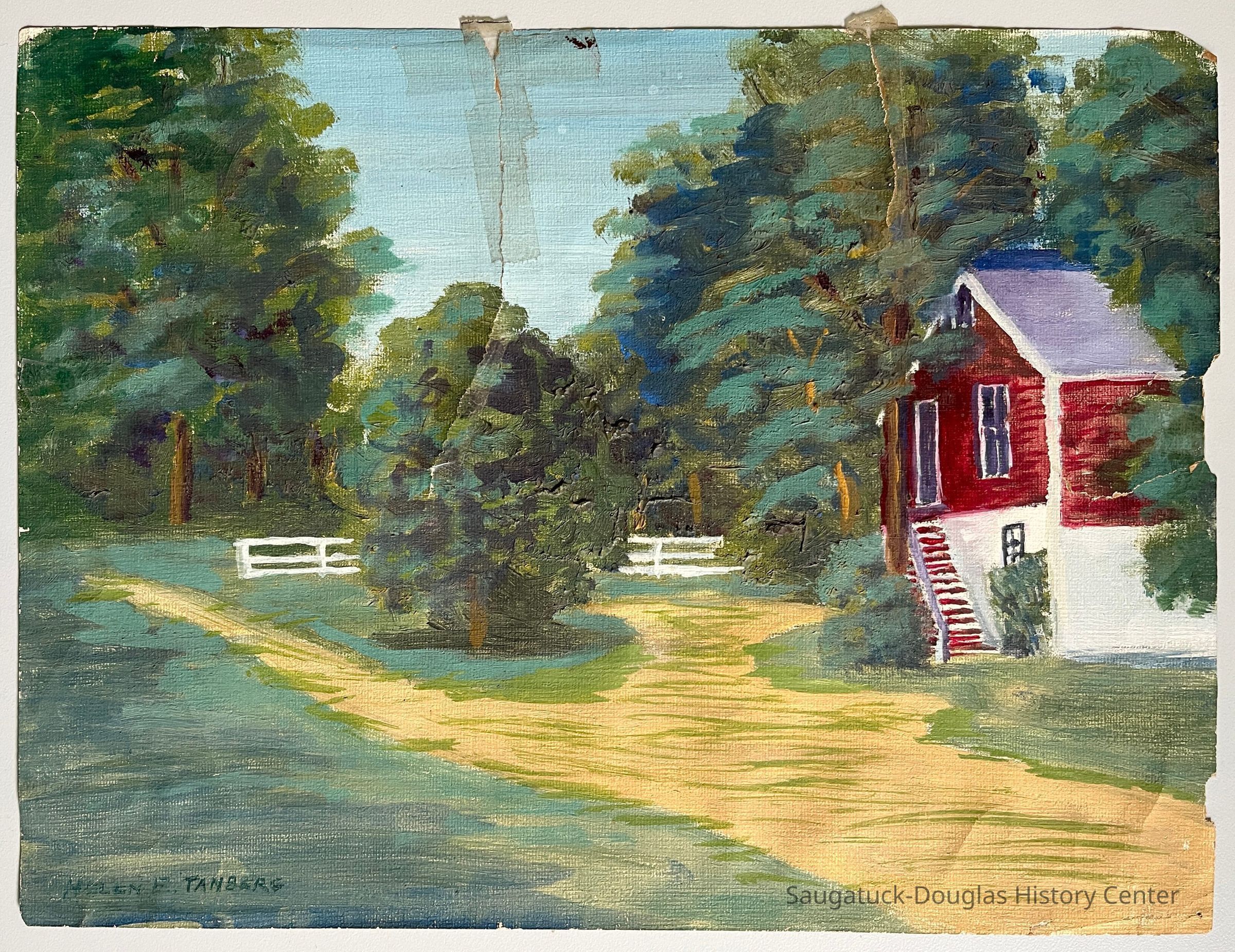 Red Building, White Fence by Helen Tanberg picture number 1