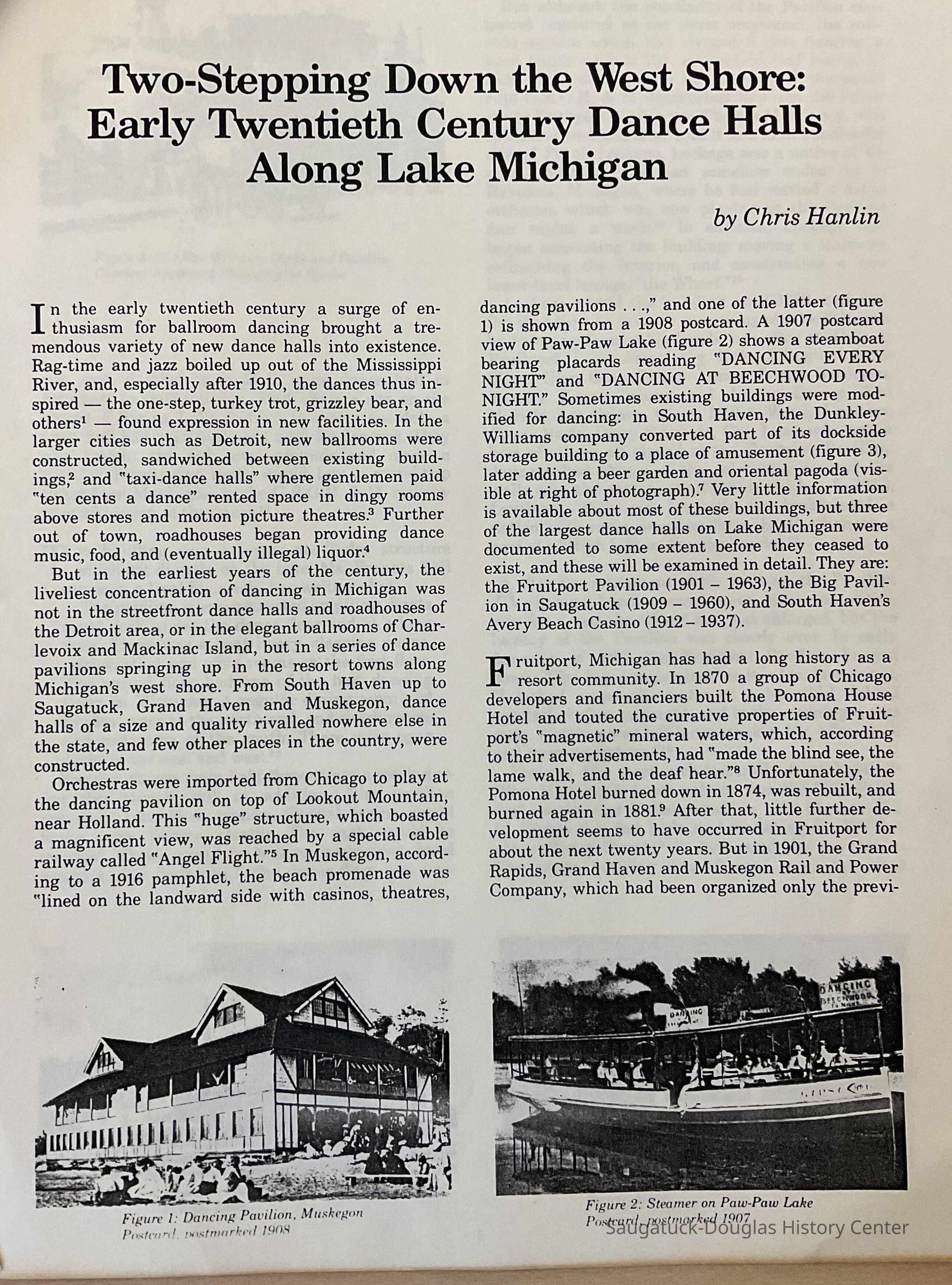Two stepping Down the West Shore: Early Twentieth Century Dance Halls Along Lake Michigan picture number 1