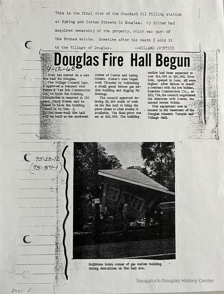          Standard Oil Station to Douglas Fire Hall clippings picture number 1
   