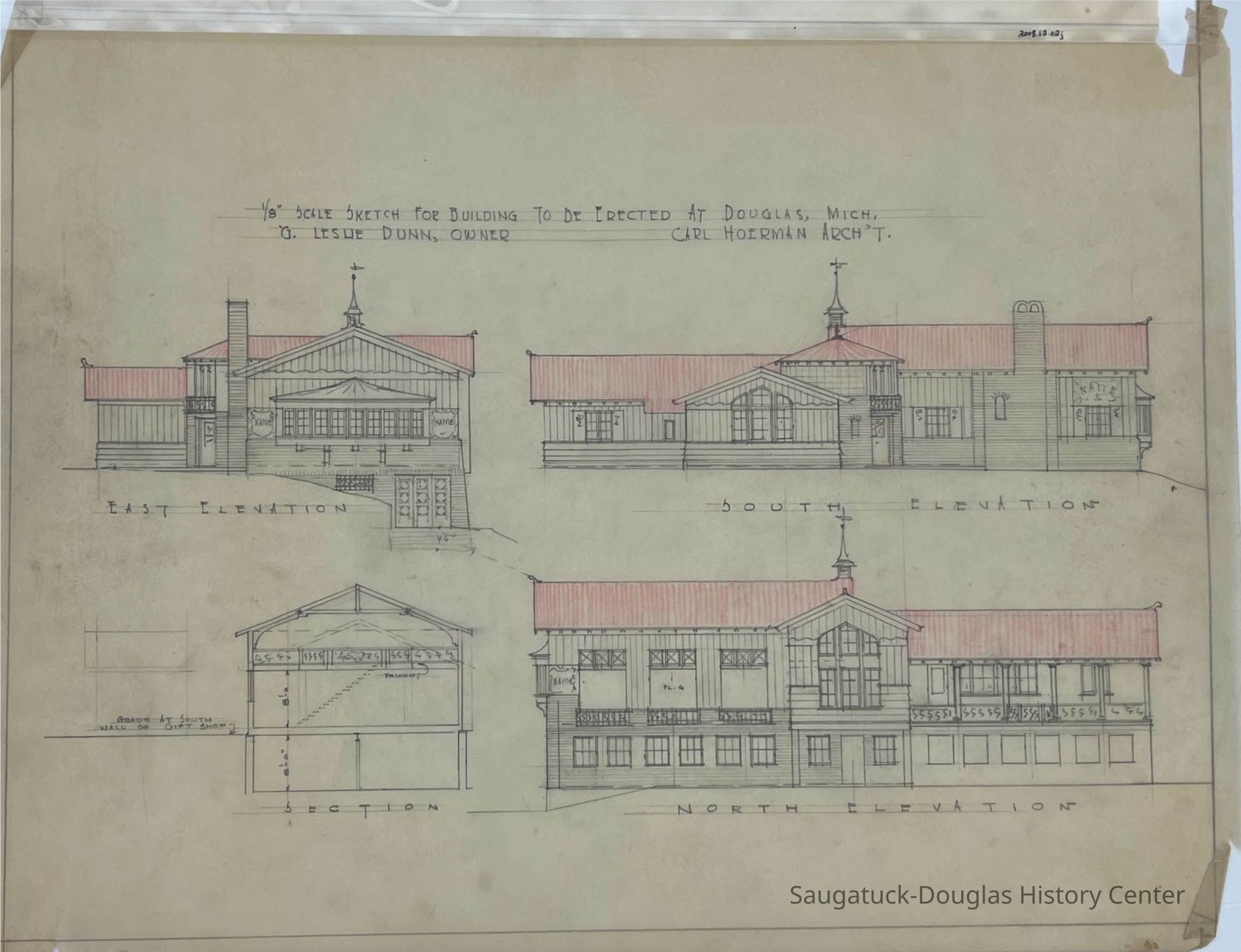          Building To Be Erected At Douglas, Mich./G. Leslie Dunn, Owner--Carl Hoerman Arch't. (Dunn) 1/8