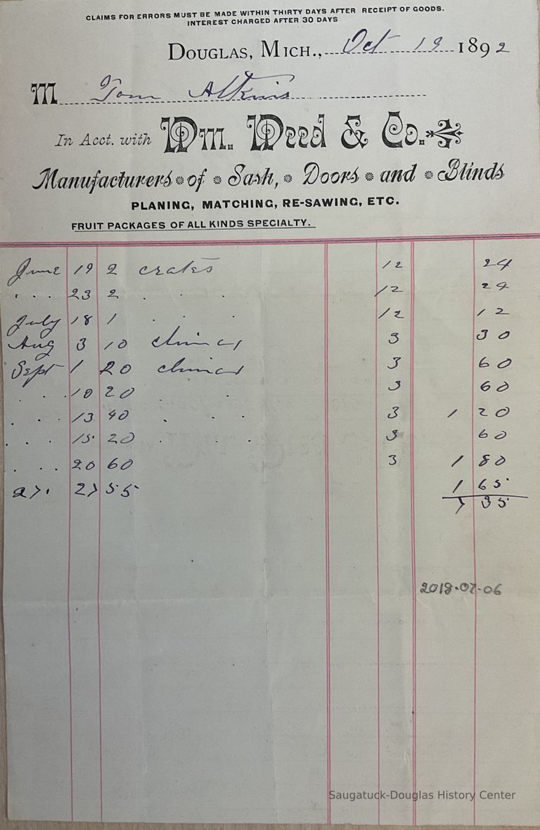          Wm. Weed & Co. Invoice picture number 1
   