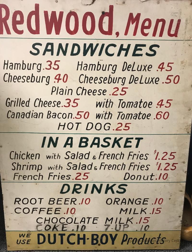 Redwood Inn Menu Sign picture number 1
