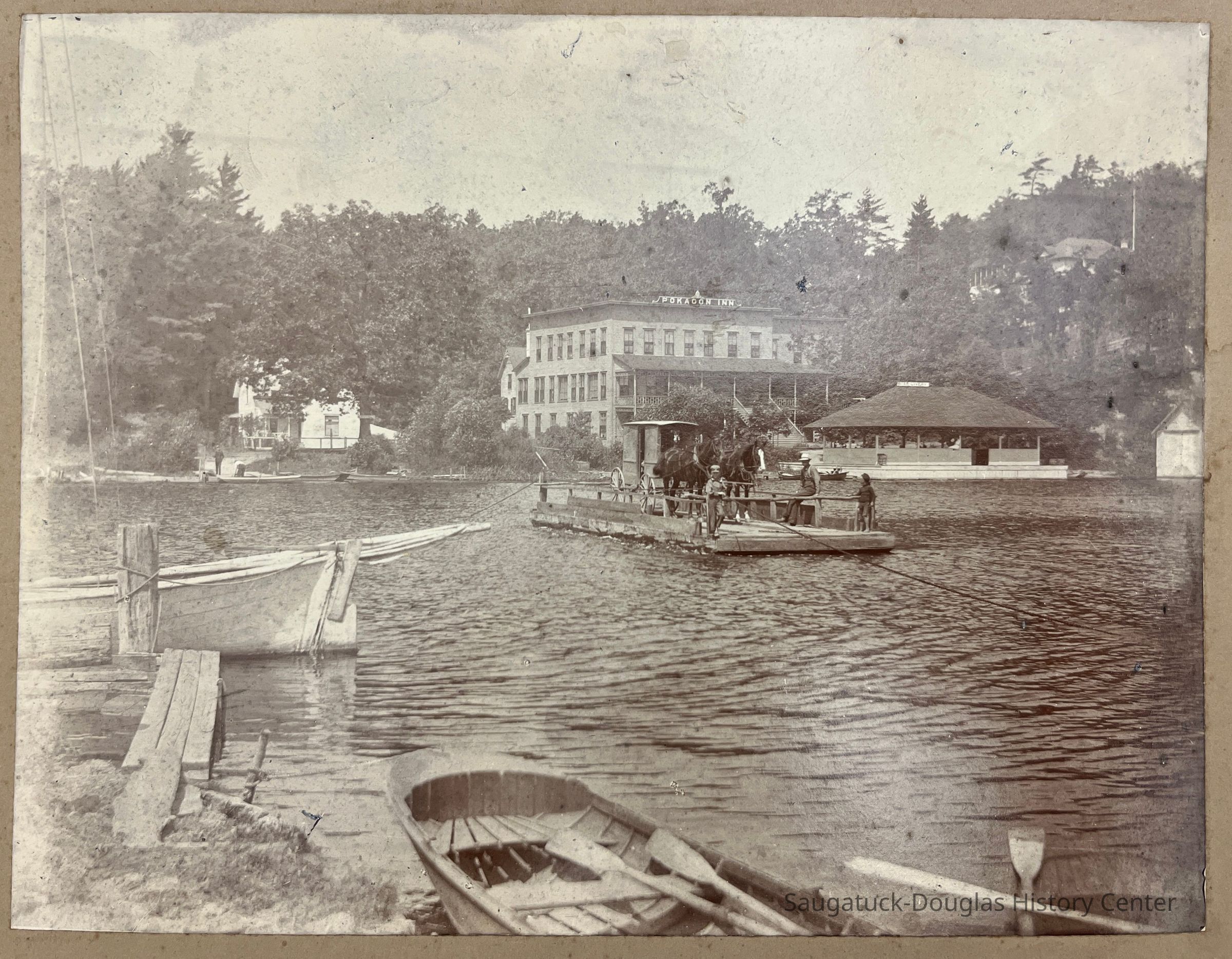 Milk wagon crossing the Kalamazoo River on chain ferry. picture number 1