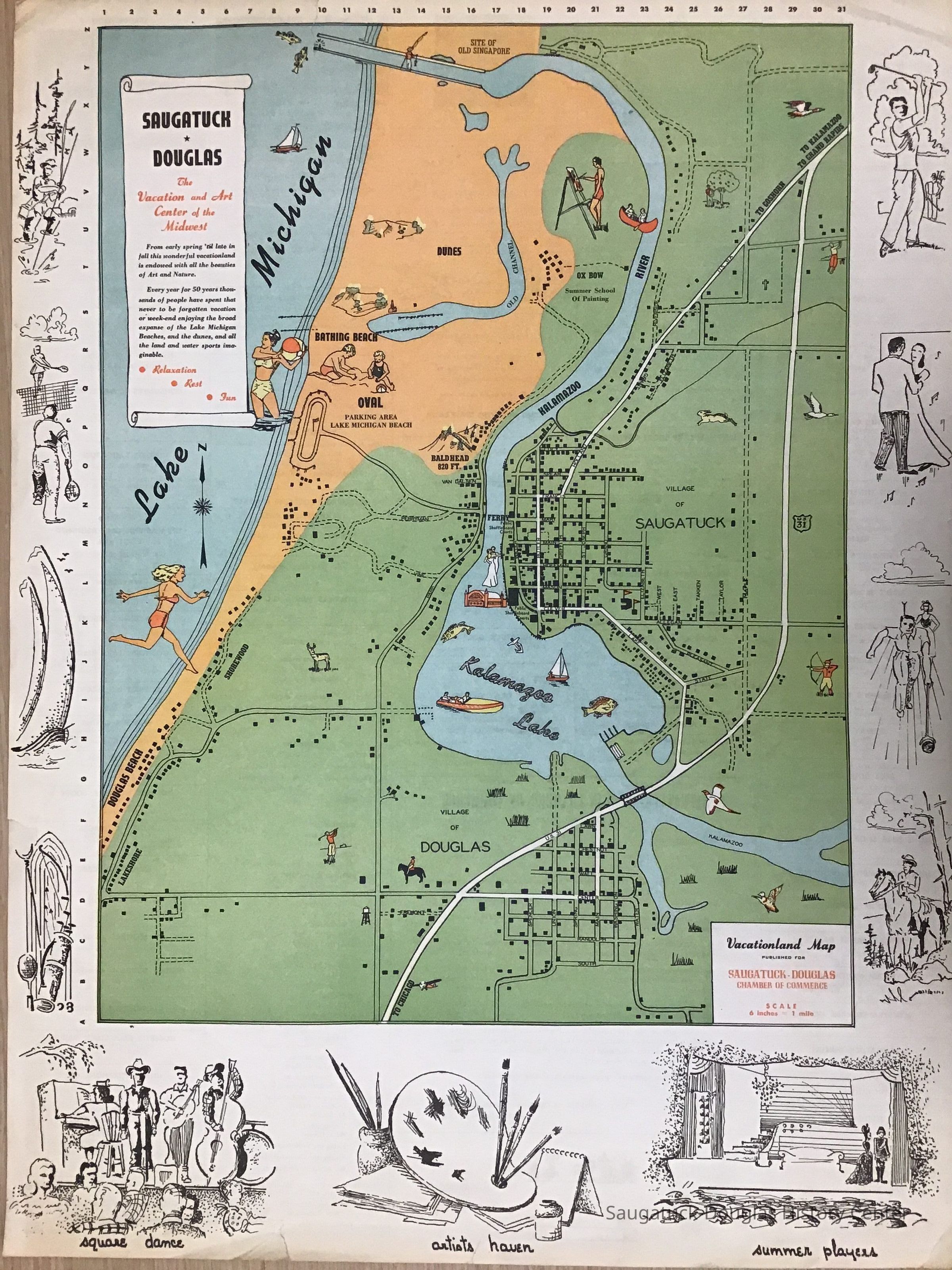 Vacationland map of the Saugatuck Douglas area picture number 1