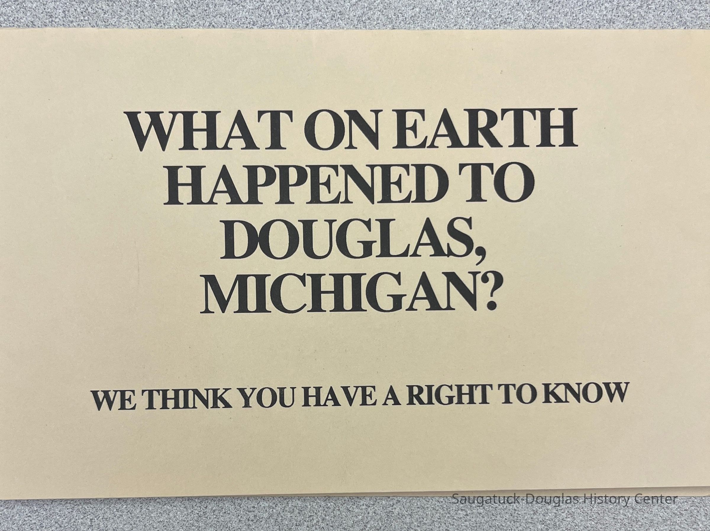 What on Earth Happened to Douglas Michigan ...We think you have a right to know picture number 1