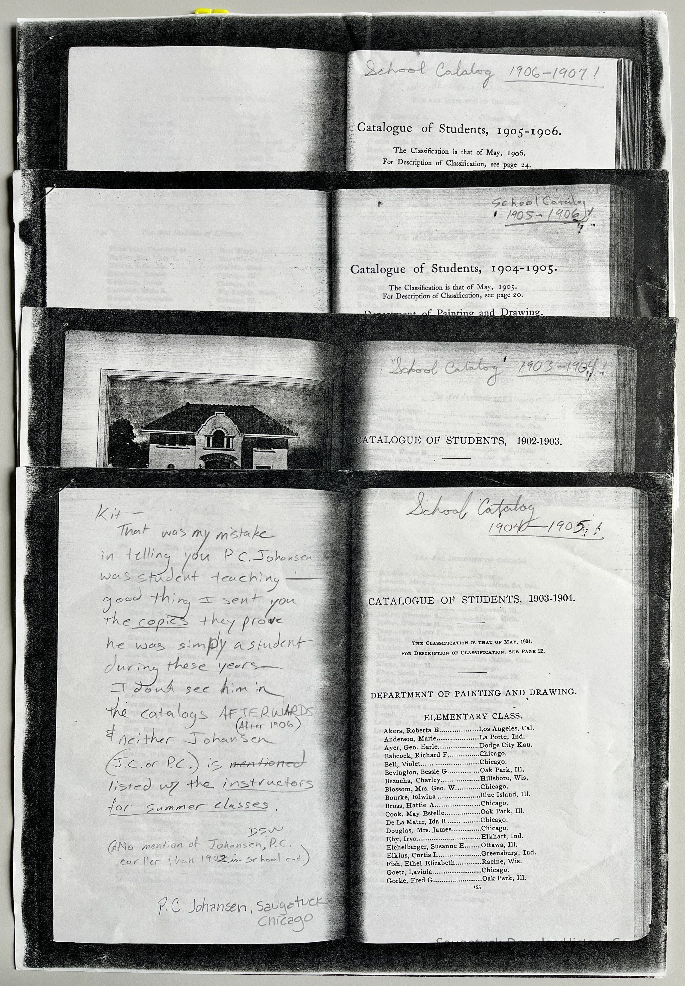 Student lists, Art Institute of Chicago, 1903-1907 picture number 1