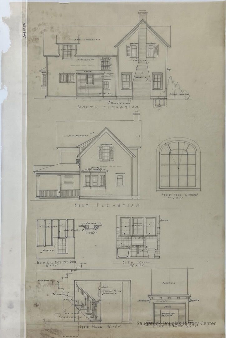          North and east elevations and details (Dering) picture number 1
   