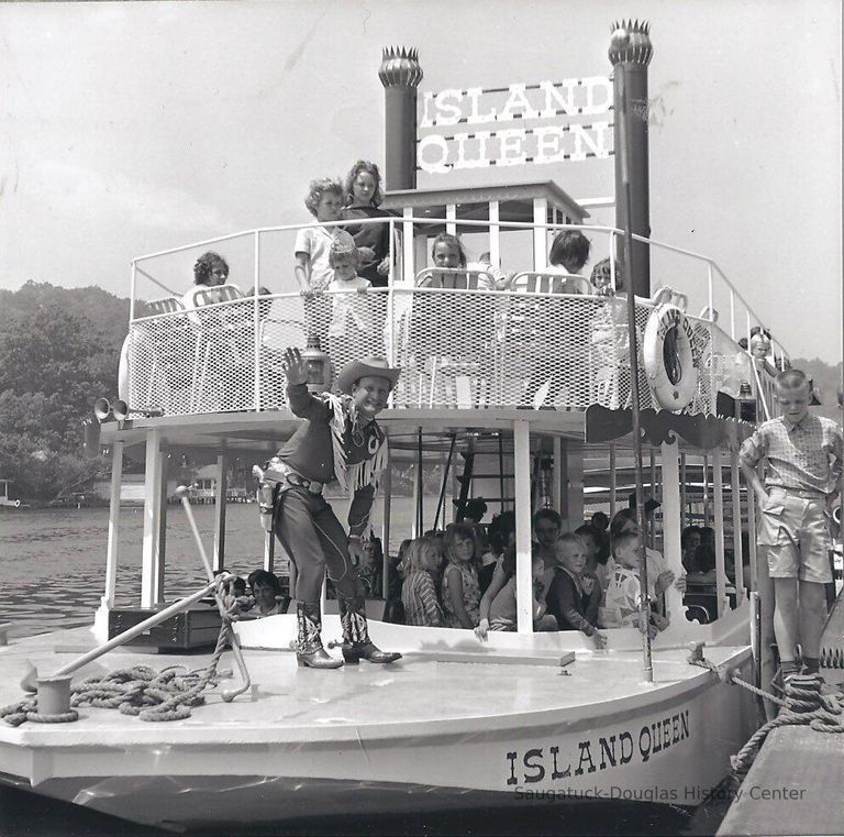          Buck Barry on the Island Queen
   