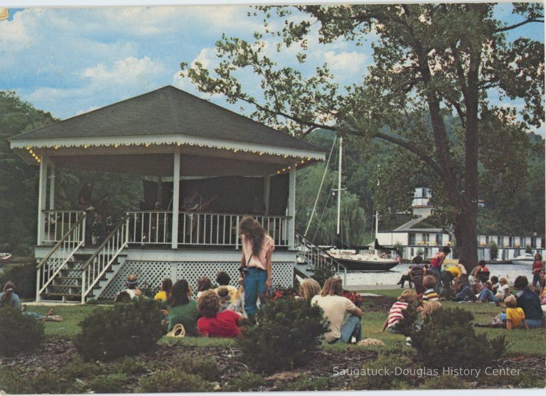          Bicentennial Bandstand on Saugatuck's Scenic Kalamazoo River Postcard
   