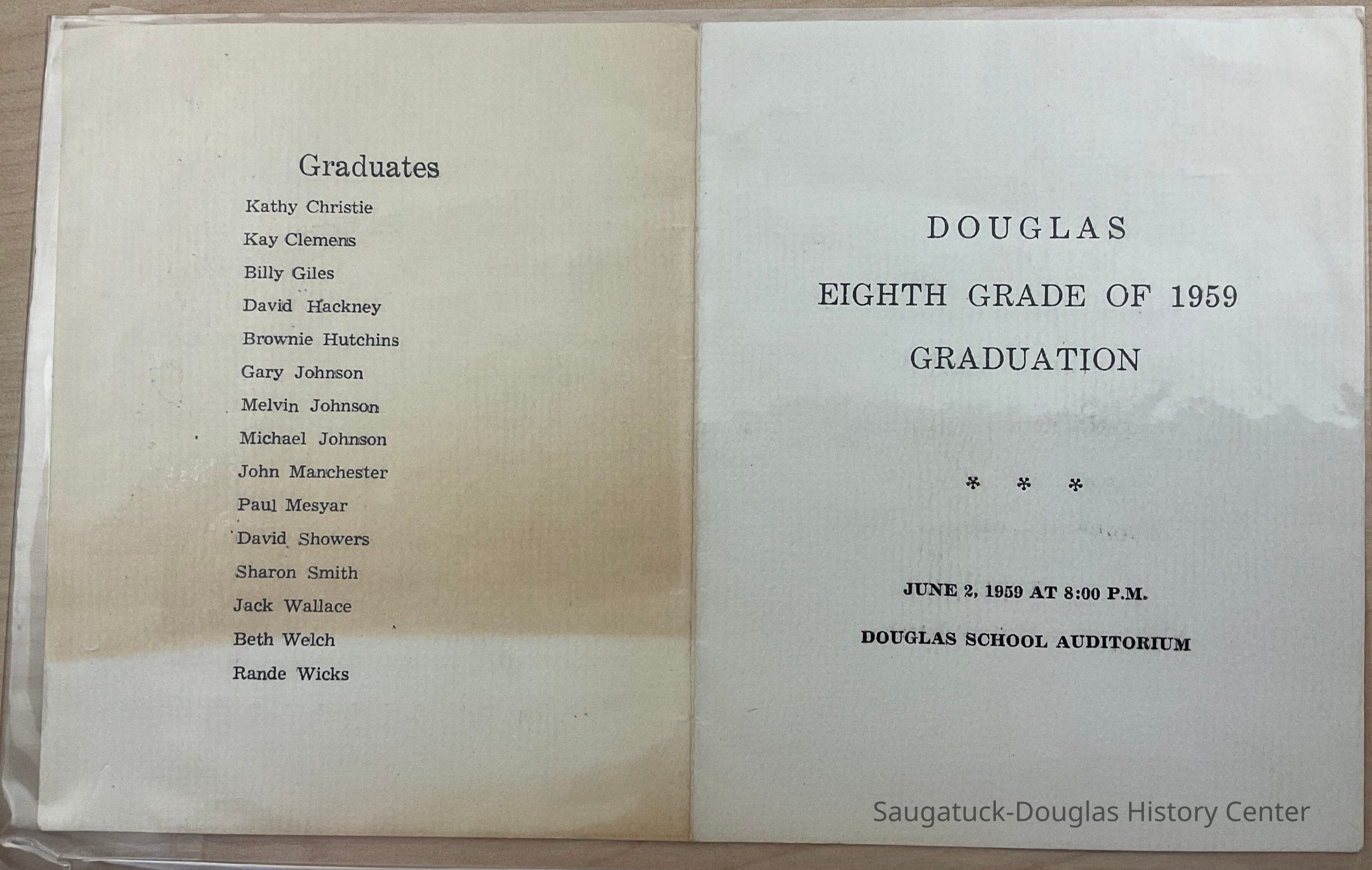 Douglas Eighth grade of 1959 graduation picture number 1