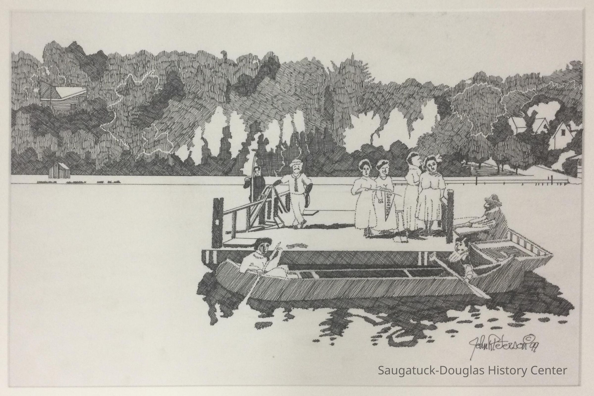          Drawing of the chain ferry
   