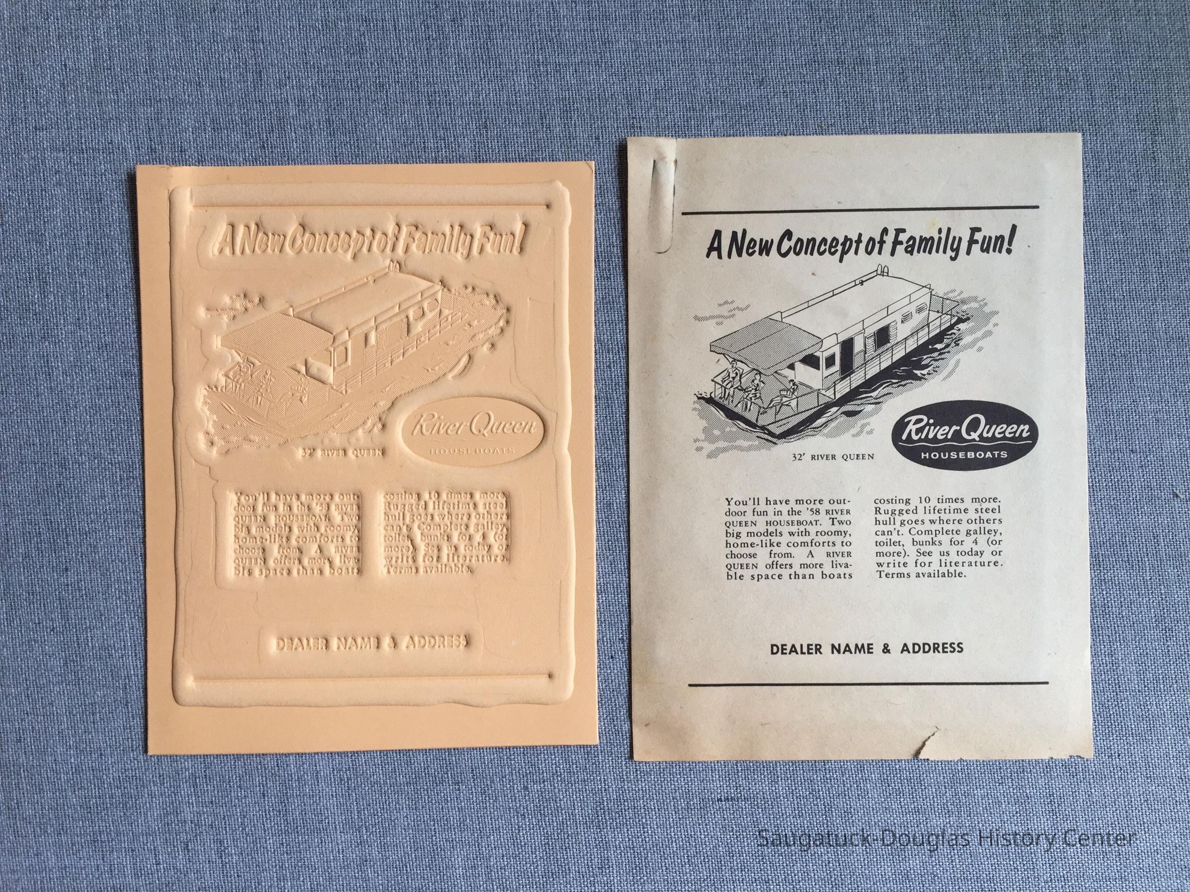 Paper matix at left, sample advertisment at right.