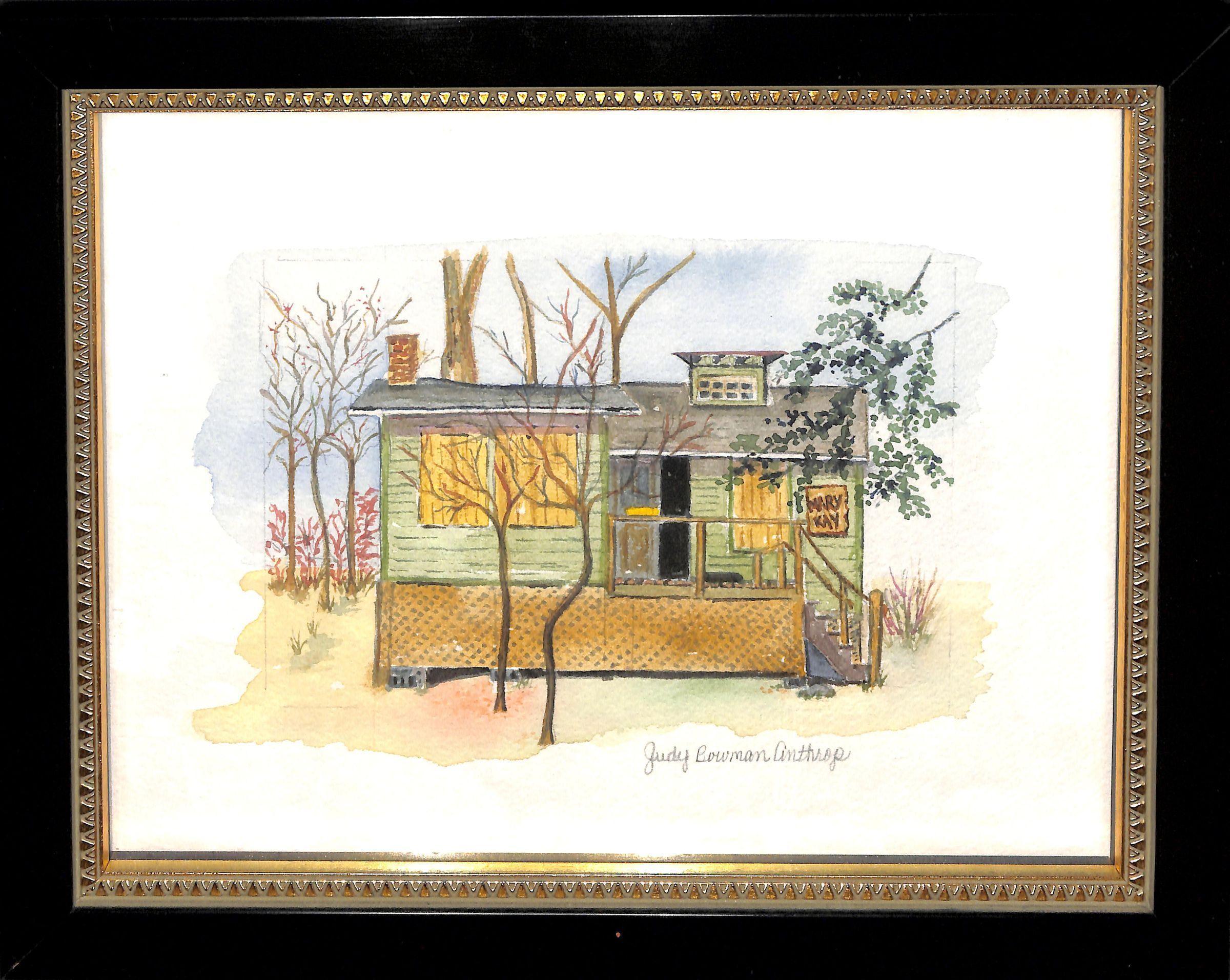Watercolor painting of a cottage at OxBow