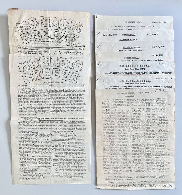          Morning Breeze camp newsletters; seven issues from 1939, one issue from 1941, six issues from 1944.
   