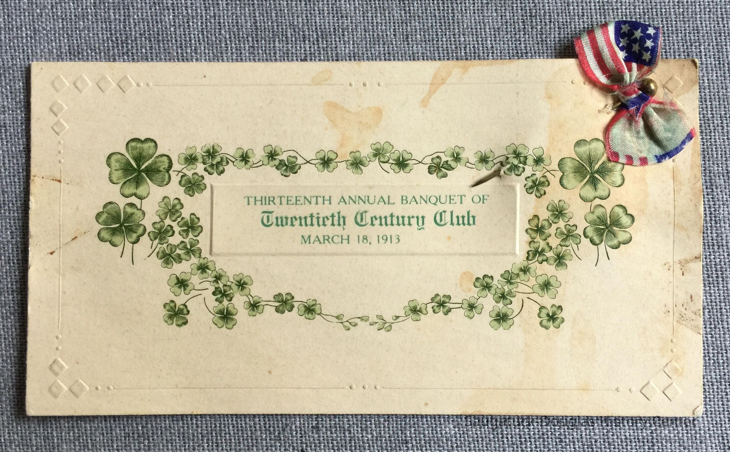Twentieth Century Club program from the 13th Annual Banquet, 1913 picture number 1