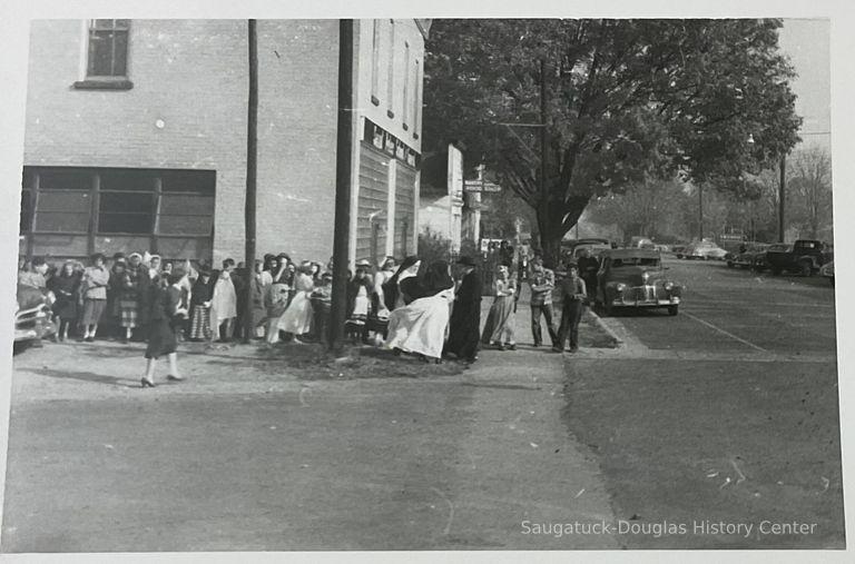          Douglas Street Scene, Catholic School corner of Spring and Center picture number 1
   