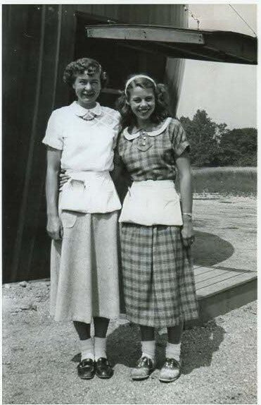 Two girl servers at the Rootbeer Barrel in Douglas, MI