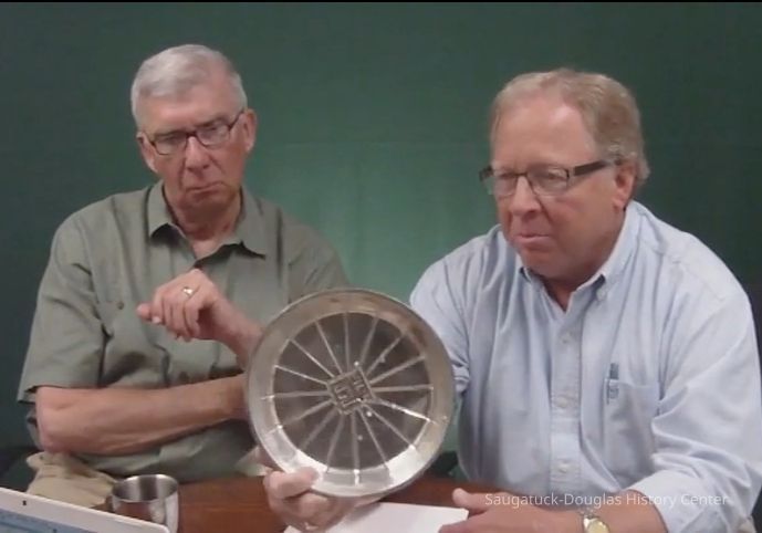          Frank Lamb and John Sanford on the Lloyd J. Harriss Pie Factory picture number 1
   