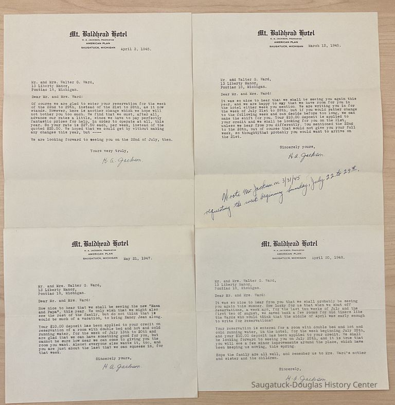          Reservation letter, Mt. Baldhead Hotel picture number 1
   