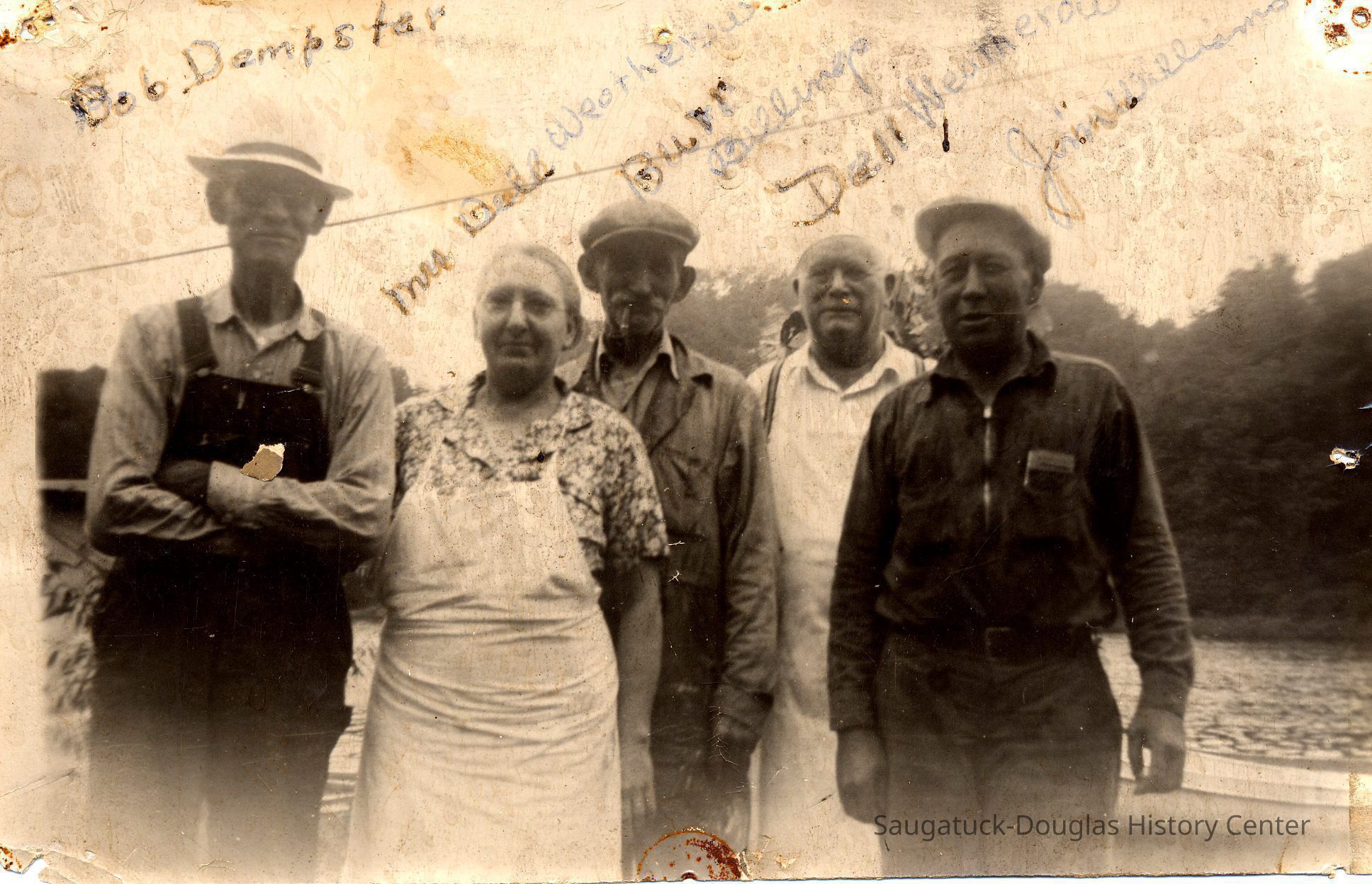 89-1-288_A_Del_Weatherow.jpg 860KB; Bob Dempster, Mrs. Dell Weatherow, Bull Billings, Dell Weatherow, John or Jim Williams