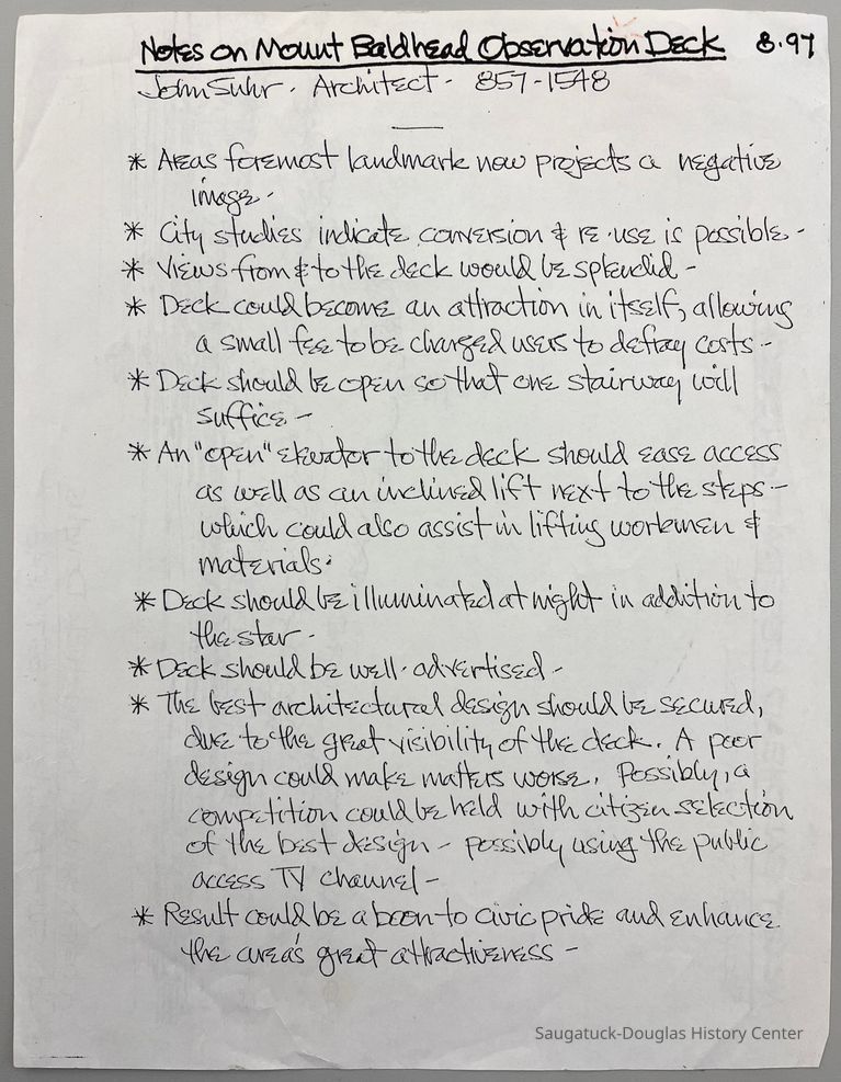 Mount Baldhead Observation Deck drawing - Image 2