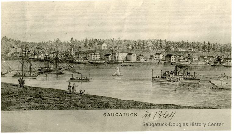          Saugatuck_etching_1864_tu.jpg 5MB; Sketch by I.M. Gross [or J.M. Gross]
   