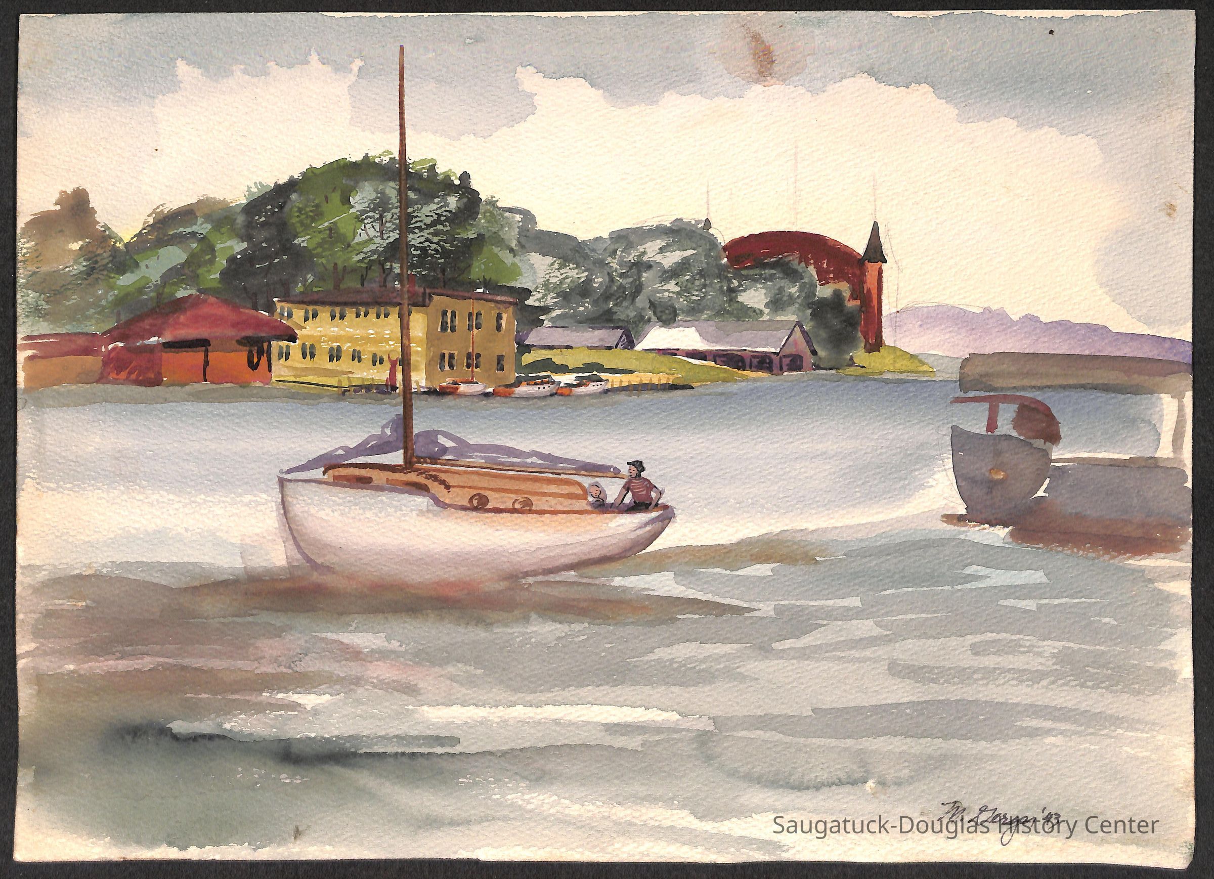          Watercolor of the Kalamazoo river
   