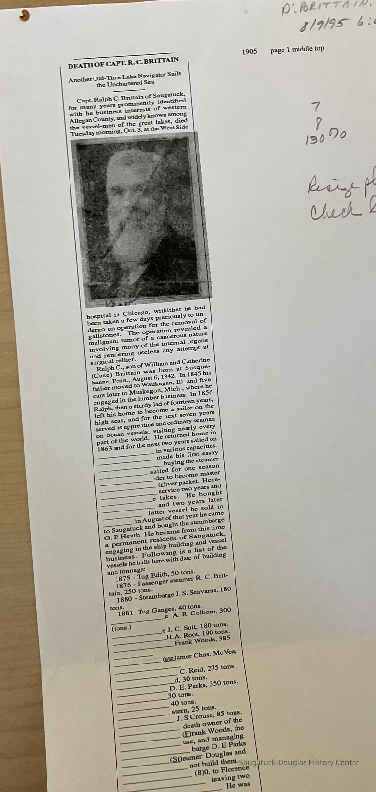          Death of Capt. Ralph C. Brittain picture number 1
   