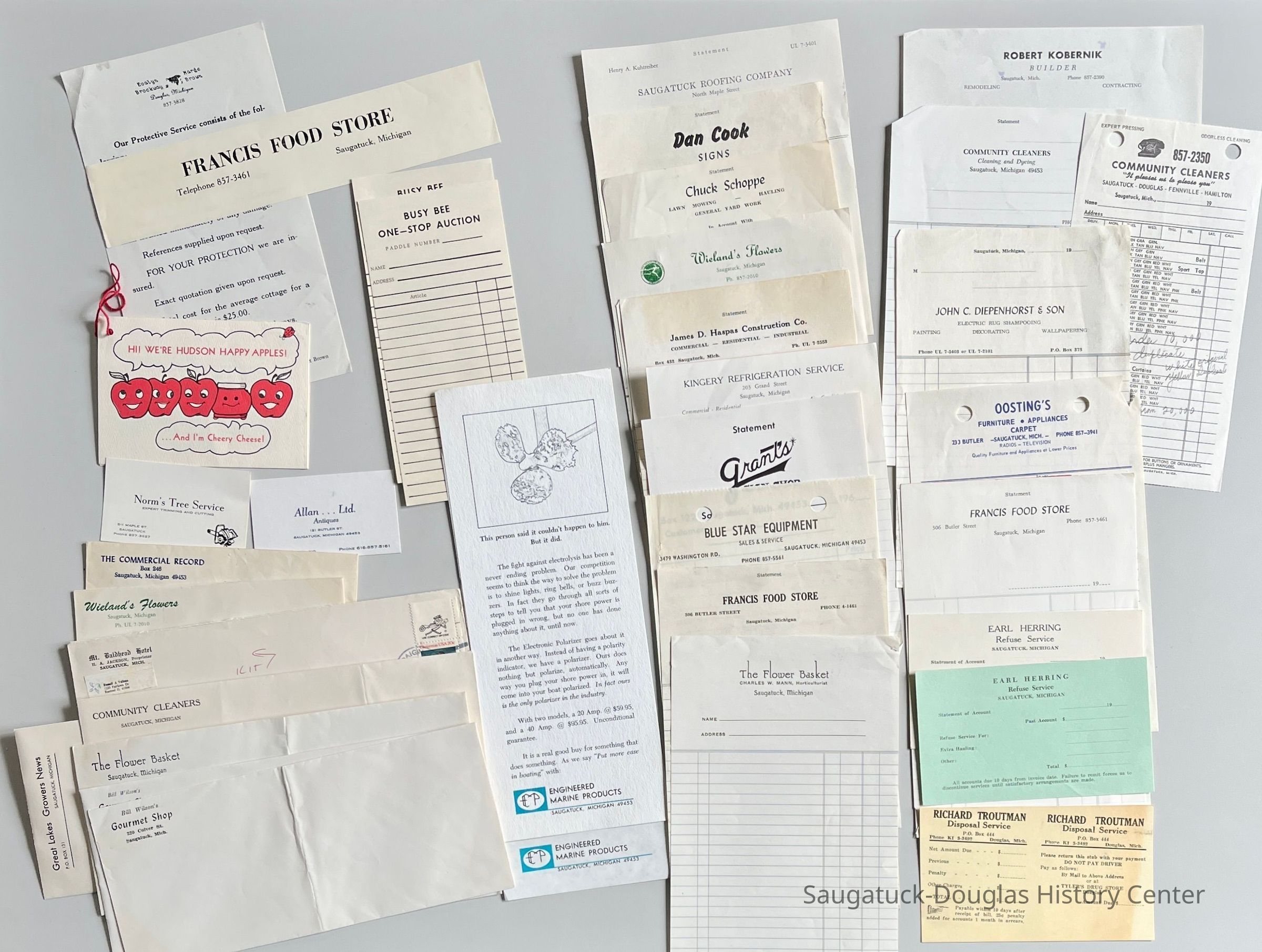          Greene & Howard bowling shirts letterhead, Engineered Marine Products flyers, and H.D. Hudson Manufacturing hang tag moved to 2021.18.97
   