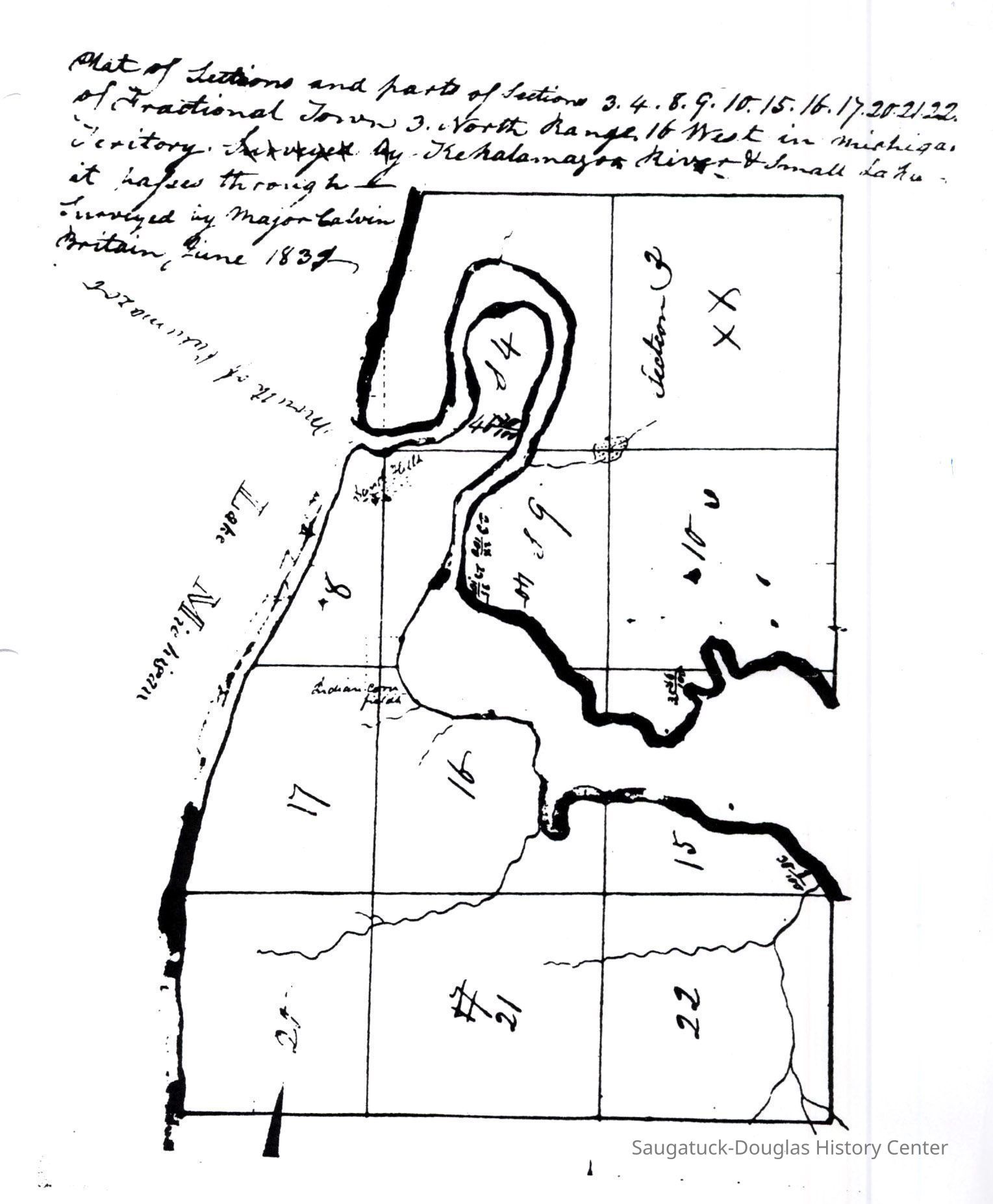 WmGButlerMap.jpg 354KB; Map shown as surveyed by Major Calvin Britain. Drawn Around 1831 or 1832
