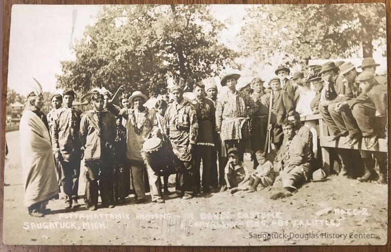          This postcard is marked Saugatuck but was likely not taken in Saugatuck. The photographer J.A. Little sold postcard prints that were customized for each town.
   