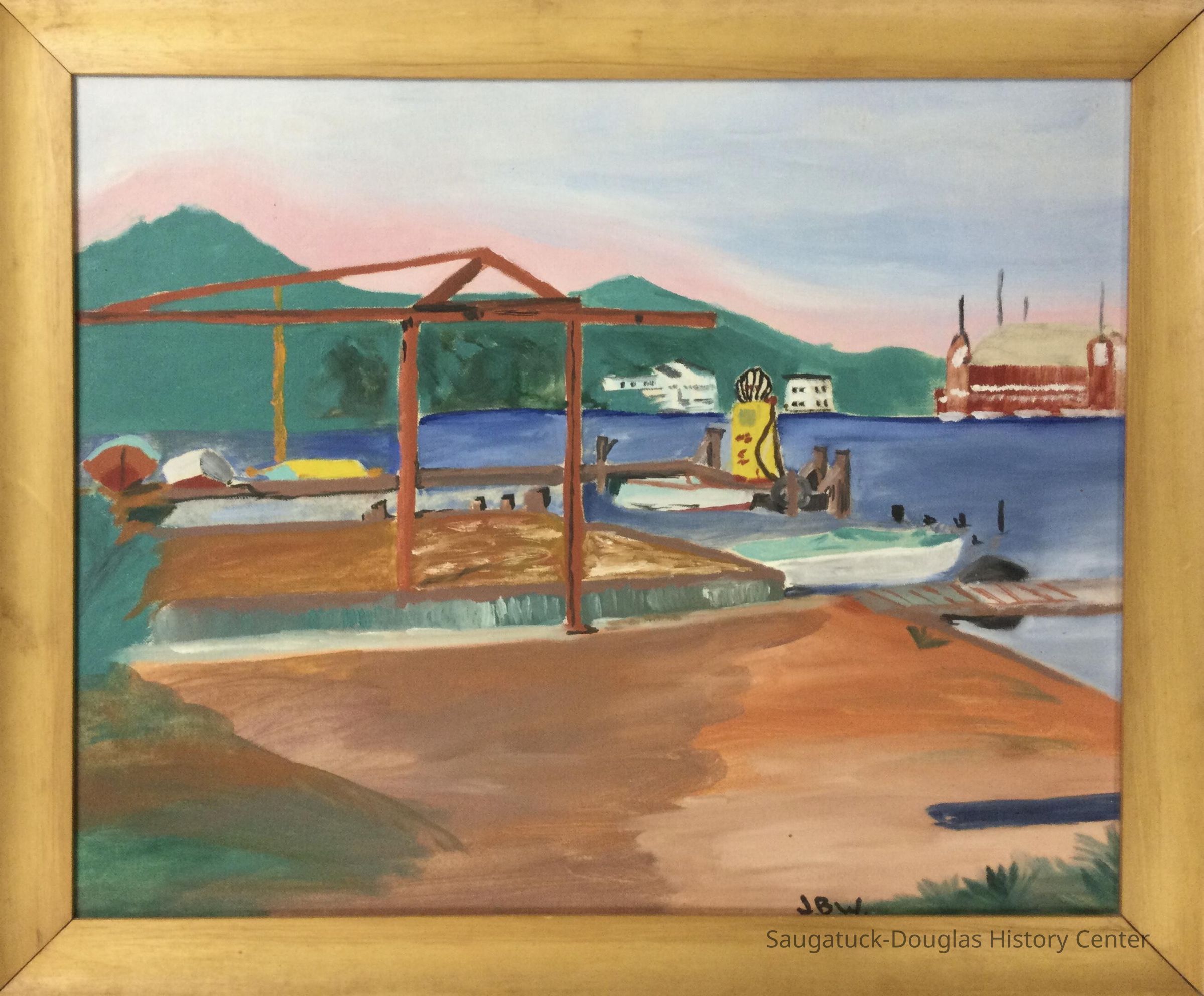          Oil Painting view across the river from the Big Pavilion
   