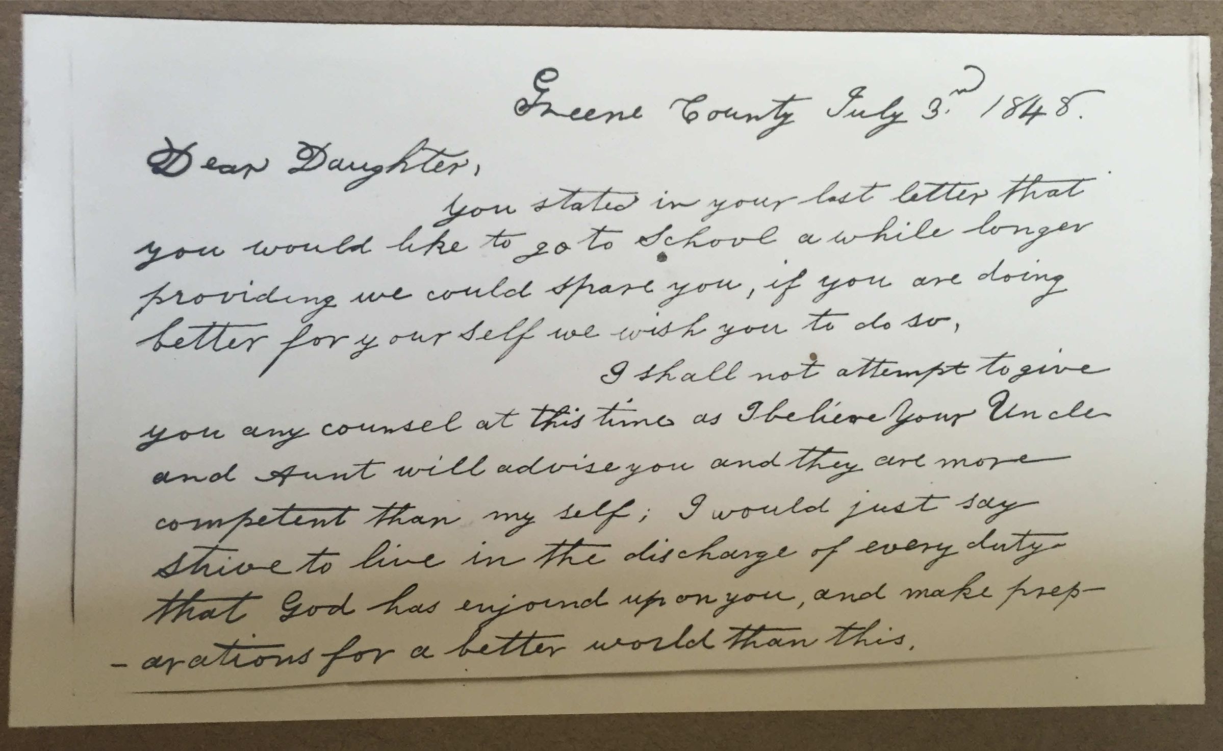 Letter from Francis Lazear to Nancy E. Lazear (2 pages): See WEB LINKS to DOWNLOAD PDF document file.