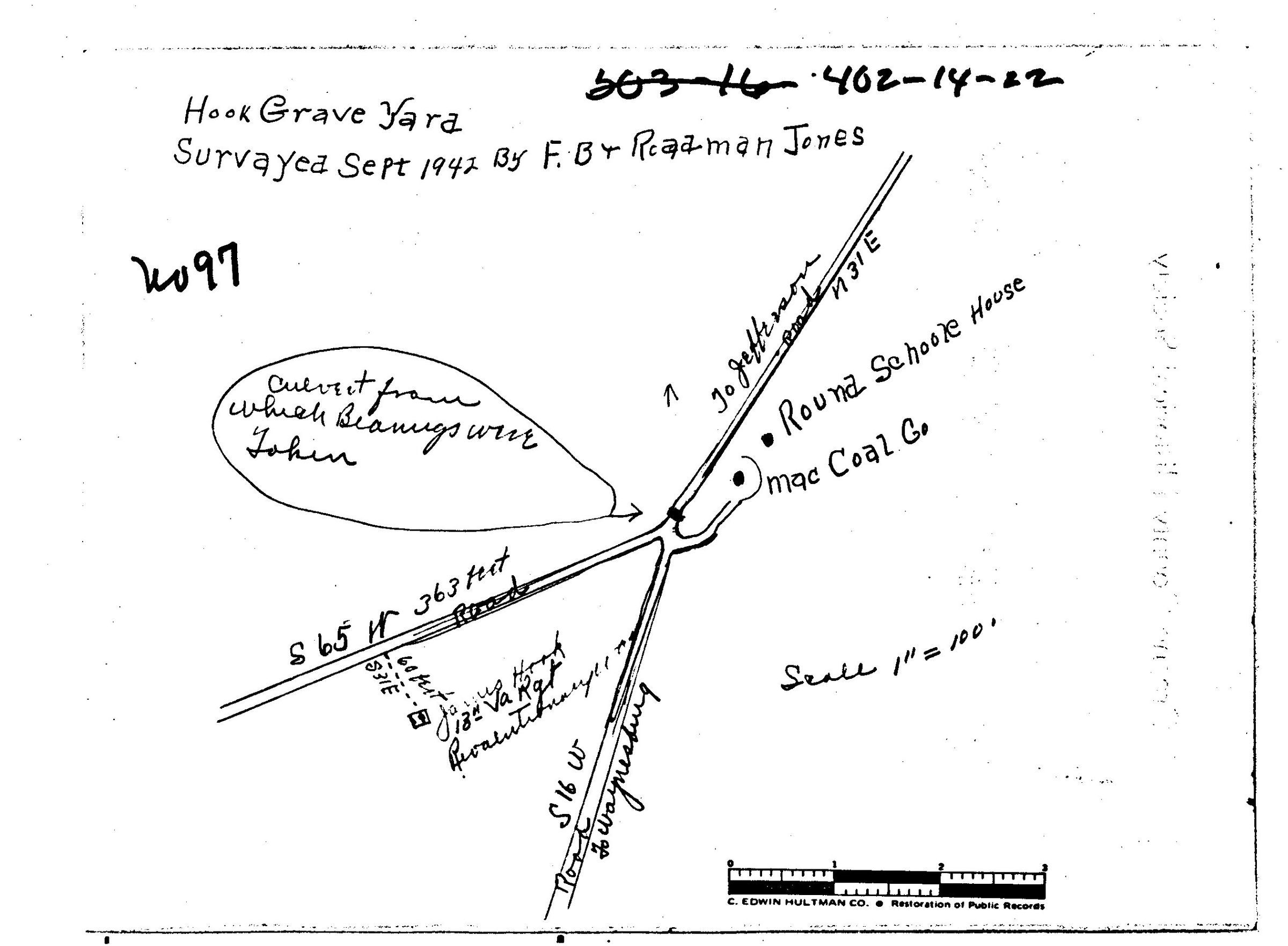 Hook - Franklin Township - Greene County - Pennsylvania - WPA Cemetery Plat: See WEB LINKS to DOWNLOAD PDF document file.