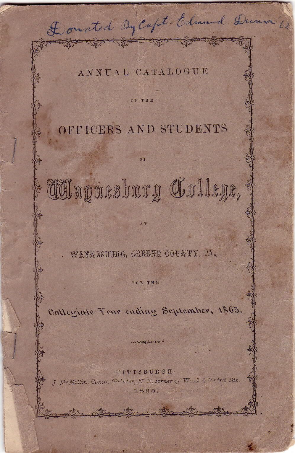 1865 Catalog (16 pages): See WEB LINKS to DOWNLOAD PDF document file.
