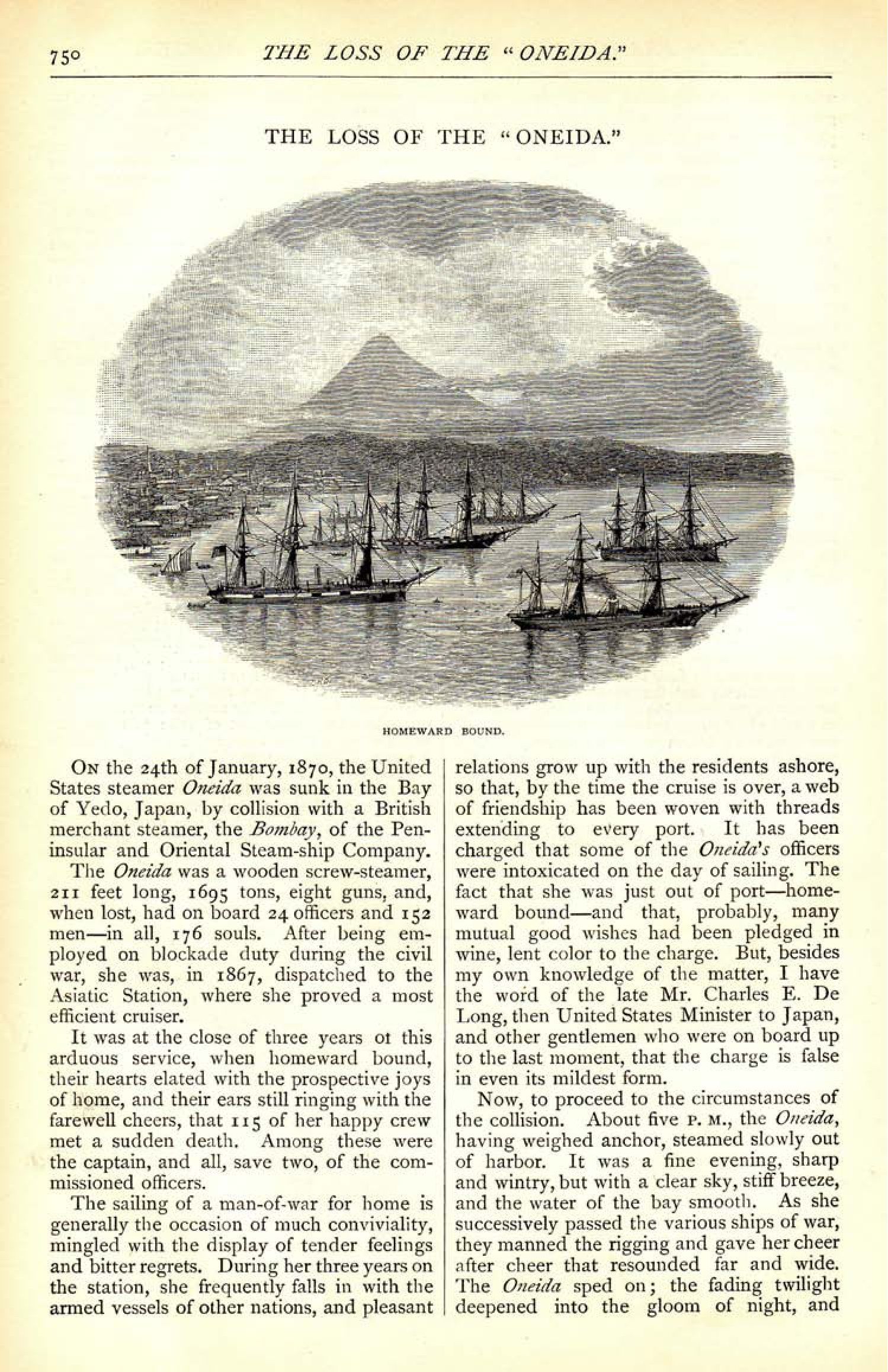The Loss of the Oneida - article (9 pages): See WEB LINKS to DOWNLOAD PDF document file.