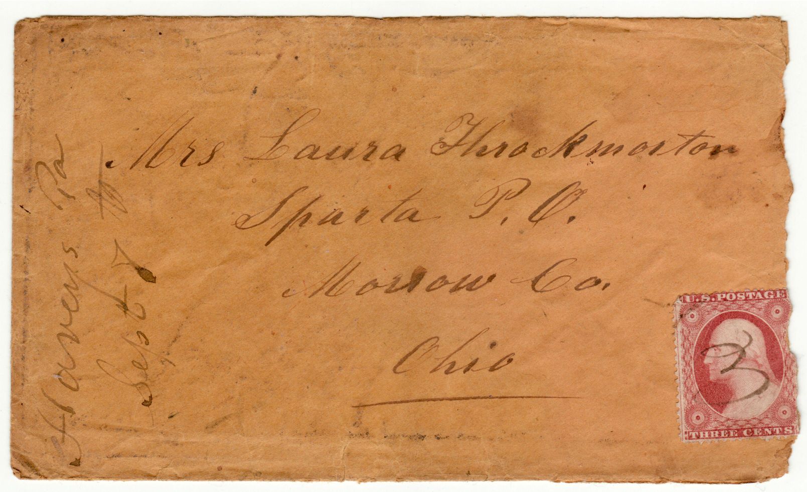 Joseph Throckmorton to Laura Throckmorton, letter (1862): See WEB LINKS to DOWNLOAD PDF document file.
