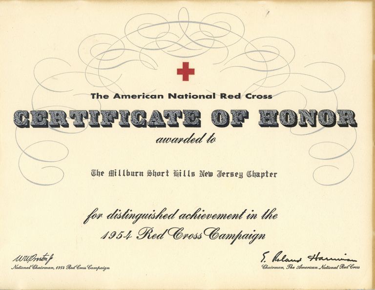          Red Cross: American National Red Cross Certificate of Honor, 1954 picture number 1
   