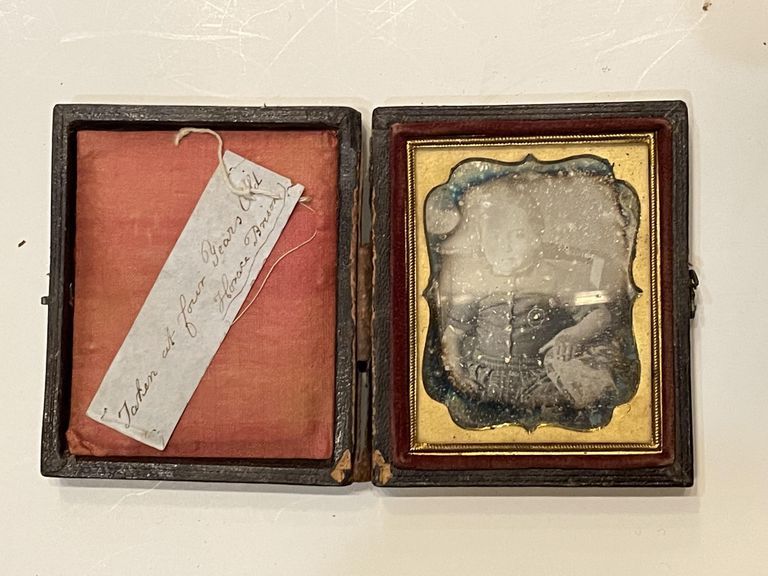         Brison Photo of Horace Brison at age 4 in Leather Pocket Frame picture number 1
   