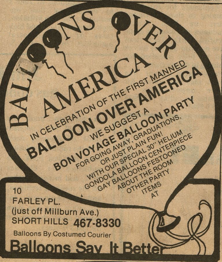          Balloons Over America Short Hills Advertisement, May 1980 picture number 1
   