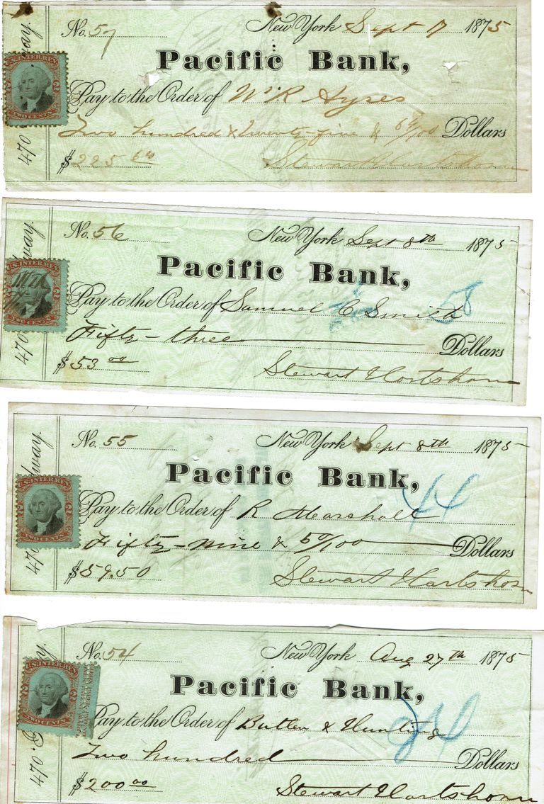          Hartshorn: Stewart Hartshorn Company Cancelled Checks, 1875 picture number 1
   