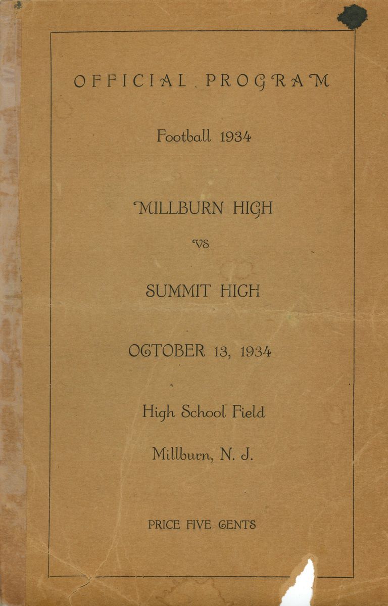          Football: Millburn vs. Summit Program, 1934 picture number 1
   