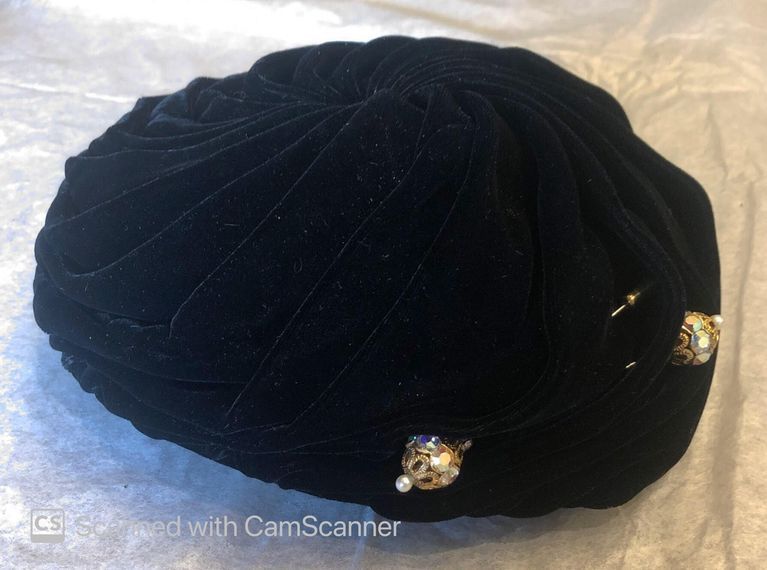          Hat: Lace Lined Saks Fifth Avenue Hat with Gems picture number 1
   