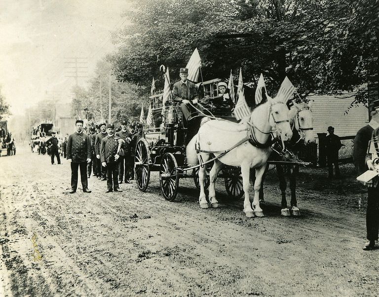          Fire Department: Truck and Band, 1907 Half Centennial Parade picture number 1
   